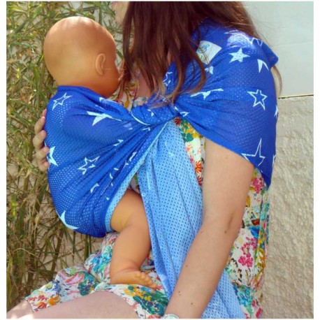 POrte bébé Sling SUKKIRI bleu étoiles