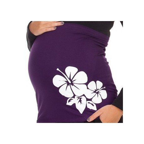 Bandeau de grossesse violet " hibiscus" Mamanband